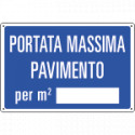 Cartello Portata massima pavimento