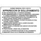 Cartello informazione Apparecchi di sollevamento