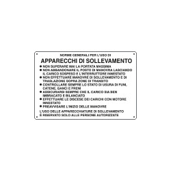 Cartello informazione Apparecchi di sollevamento
