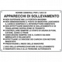 Cartello informazione Apparecchi di sollevamento