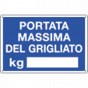 Cartello Portata massima per grigliato