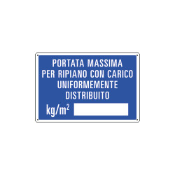 Cartello Portata massimo per ripiano
