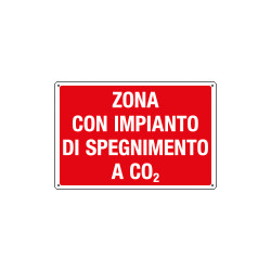 Cartello zona con impianto di spegnimento a CO2