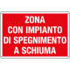 Cartello zona con impianto di spegnimento a schiuma
