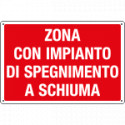 Cartello zona con impianto di spegnimento a schiuma