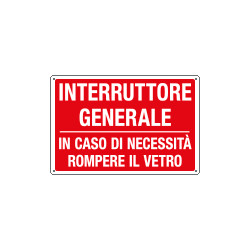 Cartello informazione Interruttore generale