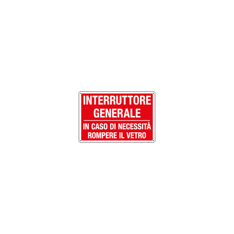 Cartello informazione Interruttore generale