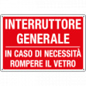 Cartello informazione Interruttore generale