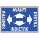 Cartello Indietro avanti destra sinistra