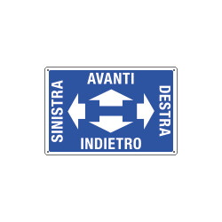 Cartello Indietro avanti destra sinistra