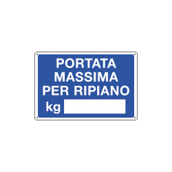 Etichetta adesiva PORTATA MASSIMA PER RIPIANO