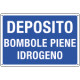 Cartello informazione DEPOSITO. BOMBOLE IDROGENO