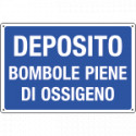 Cartello informazione DEPOSITO BOMBOLE PIENE OSSIG