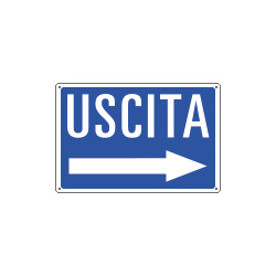 Cartello informazione USCITA freccia a destra