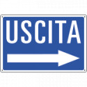 Cartello informazione USCITA freccia a destra