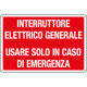 Cartello informazione INTERR. ELETTR. GENERALE