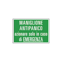 Etichetta adesiva MANIGLIONE ANTIPANICO azionare solo