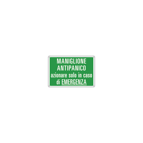 Etichetta adesiva MANIGLIONE ANTIPANICO azionare solo