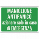 Etichetta adesiva MANIGLIONE ANTIPANICO azionare solo