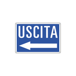 Cartello informazione USCITA freccia sinistra