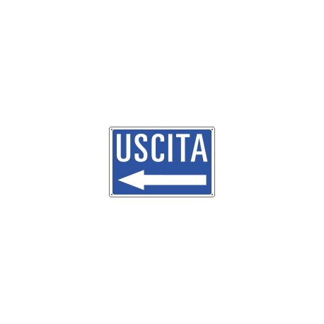 Cartello informazione USCITA freccia sinistra