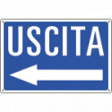 Cartello informazione USCITA freccia sinistra