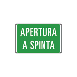 Cartello informazione APERTURA A SPINTA