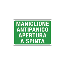 Cartello informazione MANIGL. ANTIP. APERTURA SPINTA