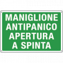 Etichetta MANIGLIONE ANTIPANICO. APERTURA SPINTA