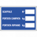 Cartello informazione SCAFFALE N. -PORTATA Kg