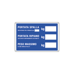Cartello informazione PORTATA SPALLA/RIPIANO