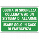 Etichetta adesiva uscita collegata sistema allarme