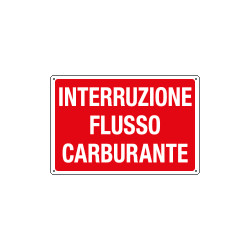 Etichetta adesiva interruzione flusso carburante