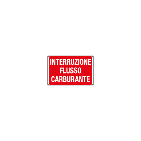 Etichetta adesiva interruzione flusso carburante
