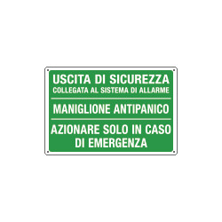 Etichetta adesiva uscita collegata sistema allarme