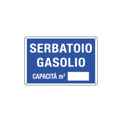 Cartello informazione SERBATOIO GASOLIO