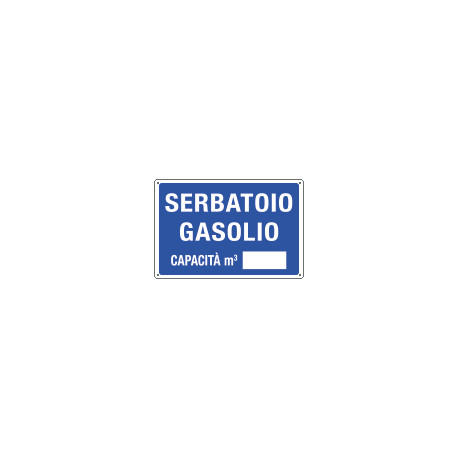 Cartello informazione SERBATOIO GASOLIO