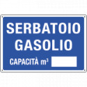Cartello informazione SERBATOIO GASOLIO