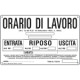 Cartello ORARIO DI lavoro standard