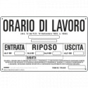 Cartello ORARIO DI lavoro standard