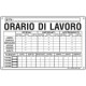 Cartello ORARIO lavoro turnisti