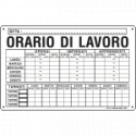 Cartello ORARIO lavoro turnisti