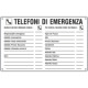 Cartello telefoni di emergenza