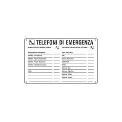 Cartello telefoni di emergenza