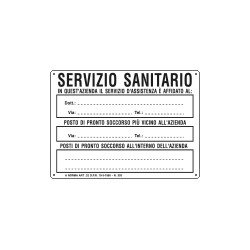 Cartello tabella SERVIZIO SANITARIO