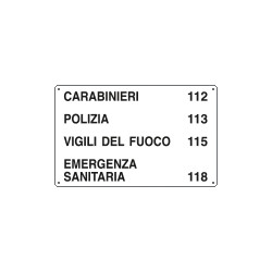 Cartello telefoni di emergenza