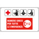 Cartello NUMERO UNICO PER TUTTE LE EMERGENZE