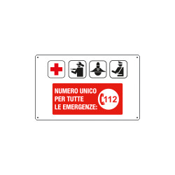 Cartello NUMERO UNICO PER TUTTE LE EMERGENZE