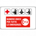 Cartello NUMERO UNICO PER TUTTE LE EMERGENZE