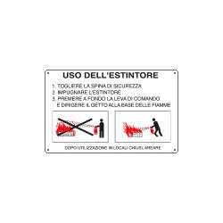 Cartello USO DELL'ESTINTORE
